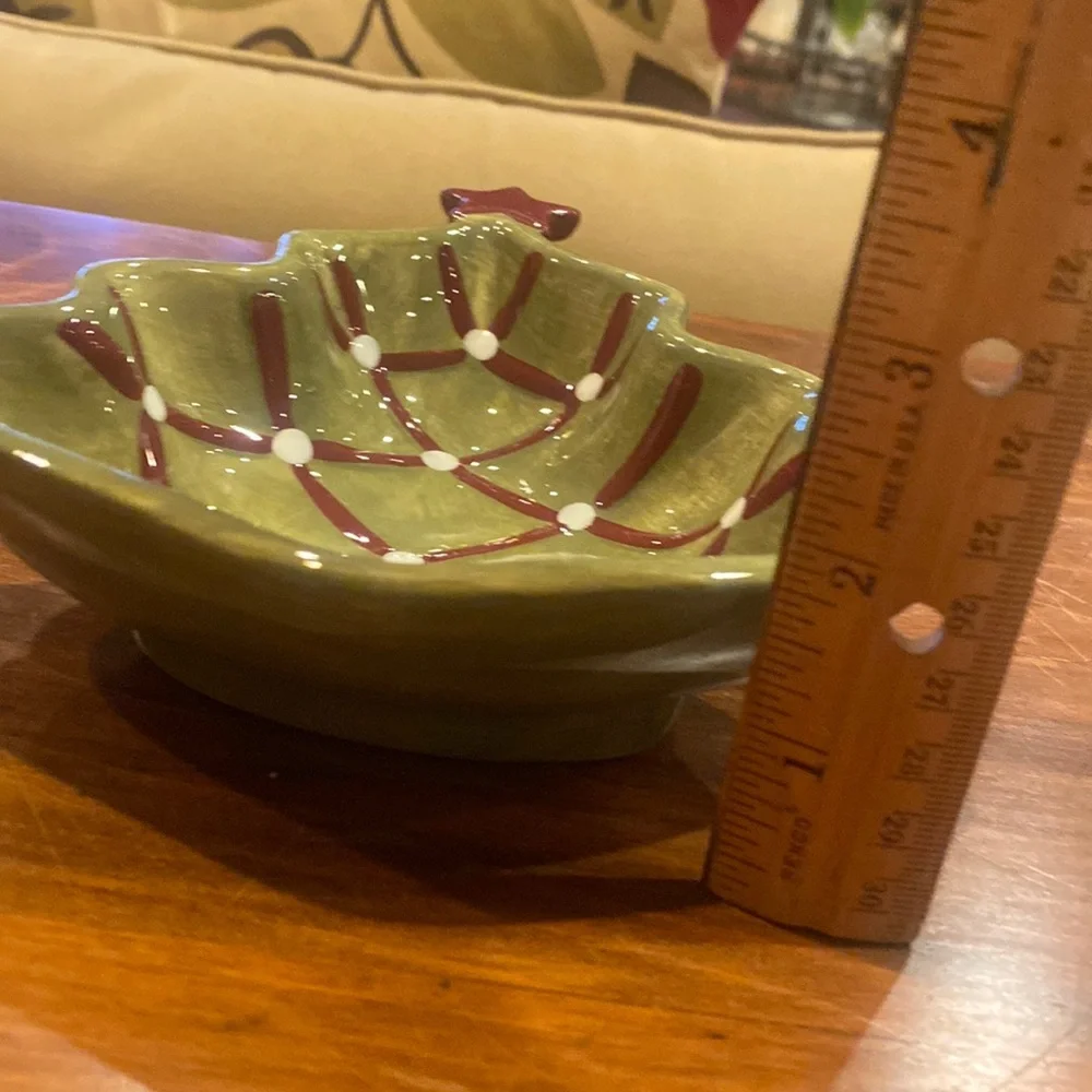 POTTERY BARN Christmas Tree Shape Holiday Bowl Dish Excellent Condition